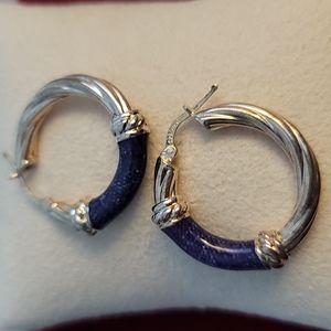 COPY - Sterling Lapis Twisted Hoops
